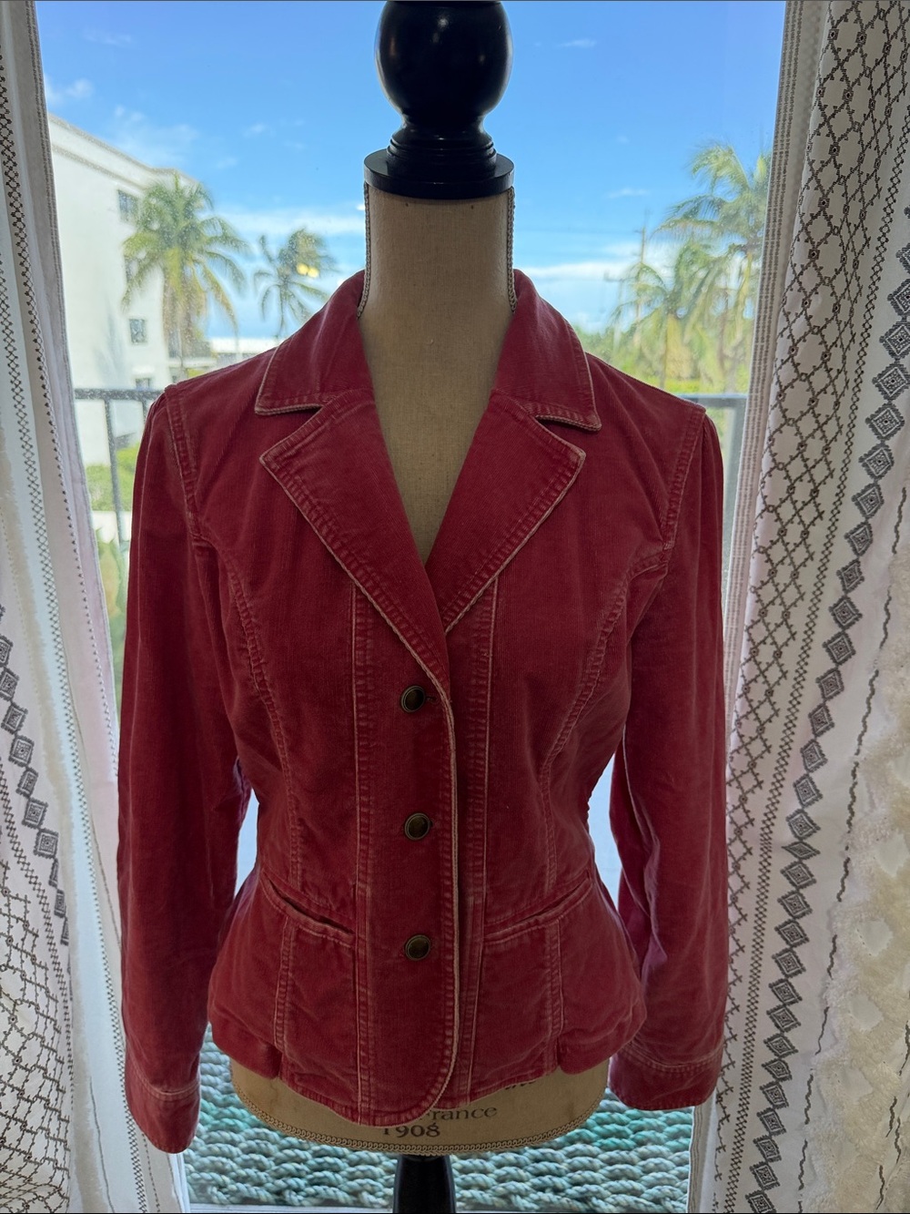 INC Brand Women's Red Corduroy Button-Front Jacket